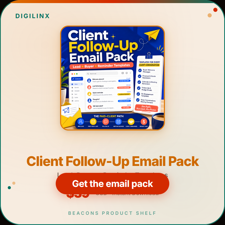 Client Follow-Up Email Pack product cover